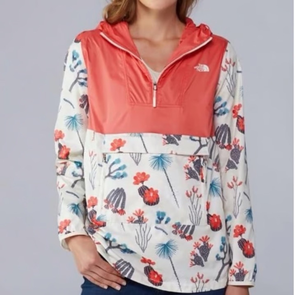 The North Face Packable Floral Windbreaker Pullover Hooded Jacket | Medium